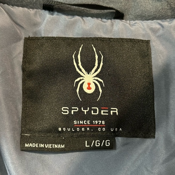 Spyder Boundless Faux Fur Long Puffer Coat, Dark Cloud size Large - Picture 3 of 16